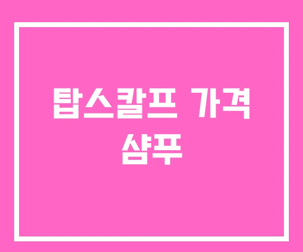 탑스칼프 가격 샴푸