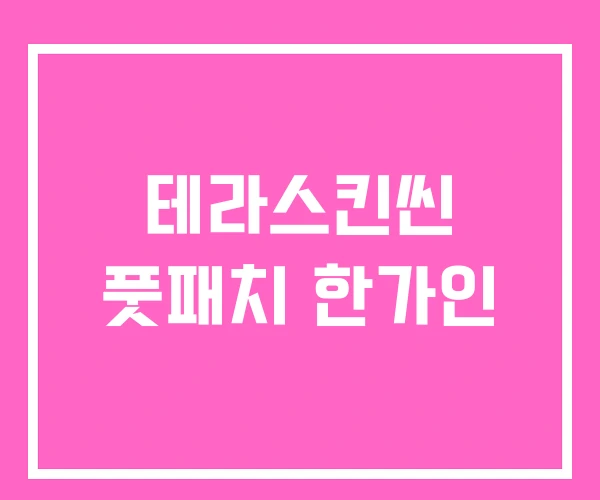 테라스킨씬 풋패치 한가인