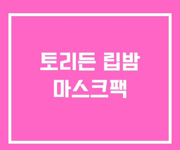 토리든 립밤 마스크팩