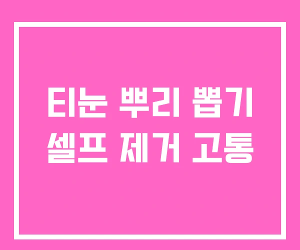 티눈 뿌리 뽑기 셀프 제거 고통