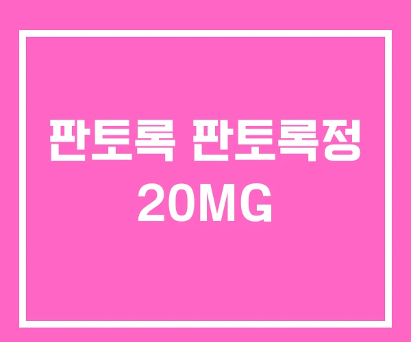 판토록 판토록정 20MG