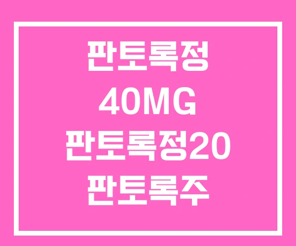 판토록정 40MG 판토록정20 판토록주