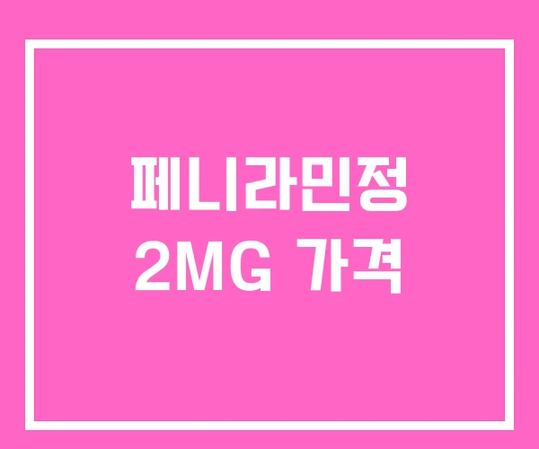 페니라민정 2MG 가격