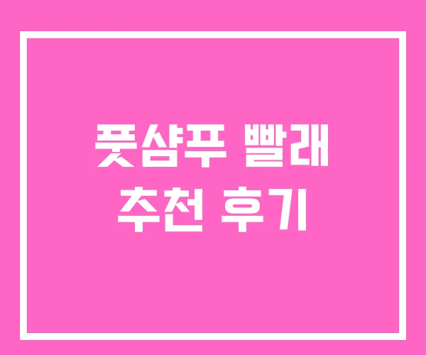 풋샴푸 빨래 추천 후기