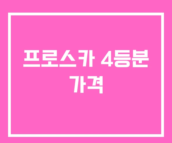 프로스카 4등분 가격