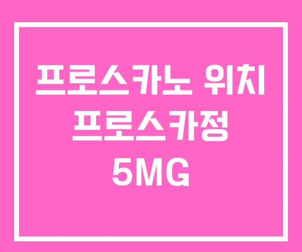 프로스카노 위치 프로스카정 5MG