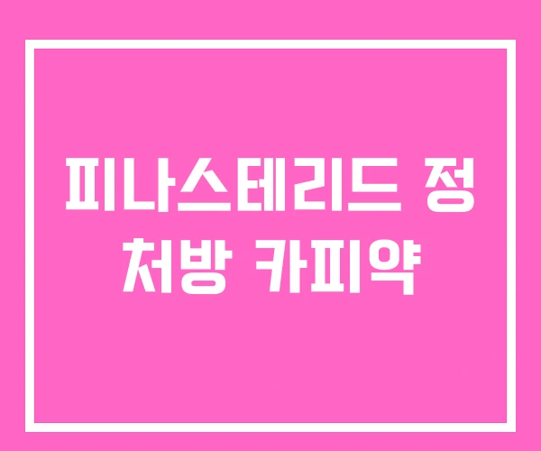 피나스테리드 정 처방 카피약