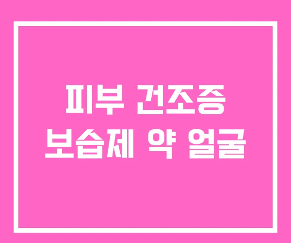 피부 건조증 보습제 약 얼굴