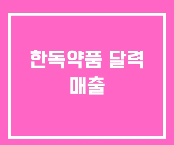 한독약품 달력 매출