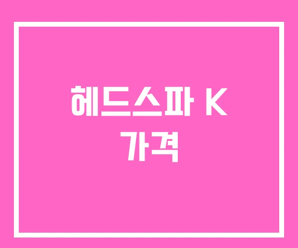 헤드스파 K 가격