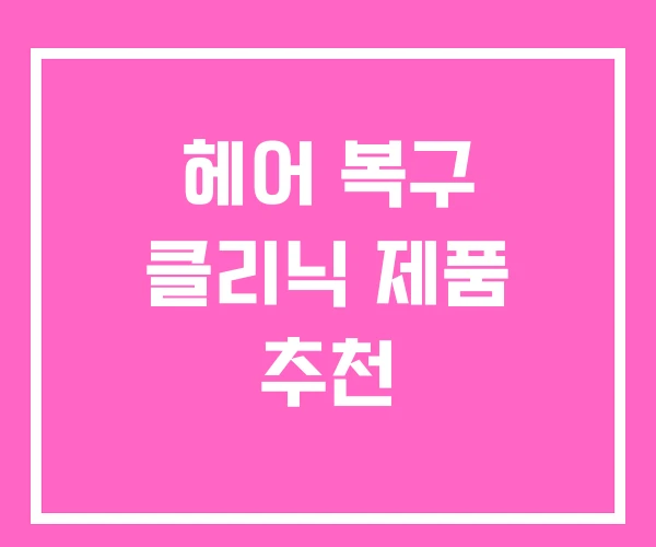 헤어 복구 클리닉 제품 추천