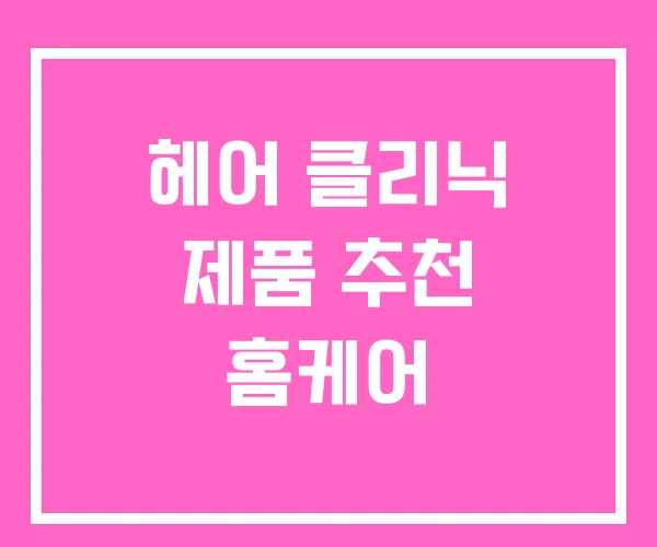 헤어 클리닉 제품 추천 홈케어