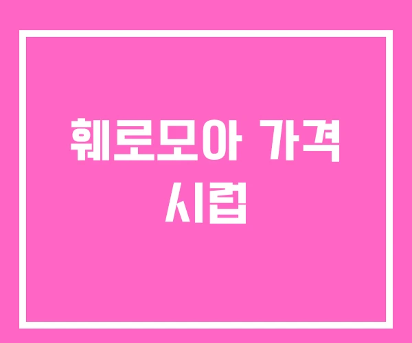 훼로모아 가격 시럽
