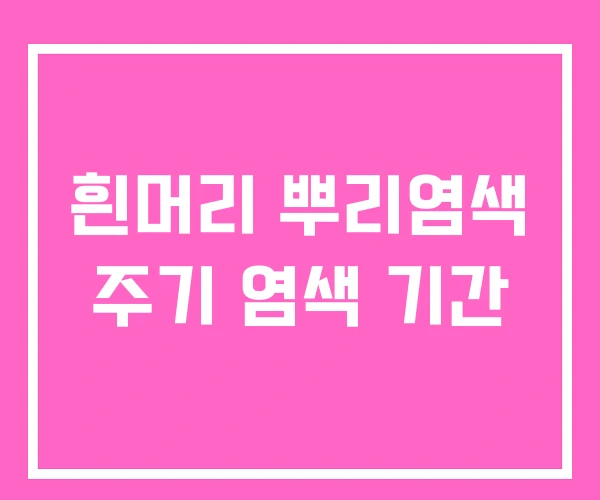 흰머리 뿌리염색 주기 염색 기간