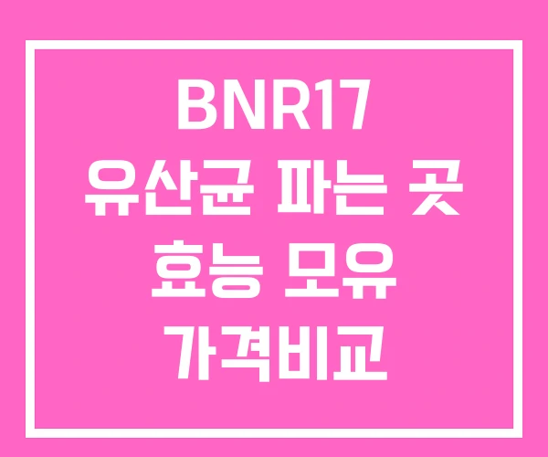 BNR17 유산균 파는 곳 효능 모유 가격비교