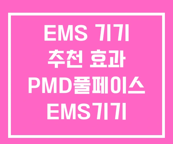 EMS 기기 추천 효과 PMD풀페이스 EMS기기