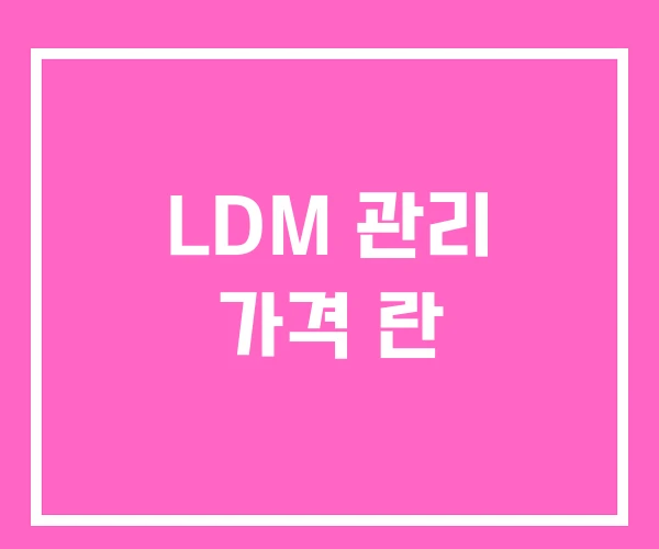 LDM 관리 가격 란