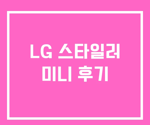 LG 스타일러 미니 후기 LG 스타일러 미니 후기