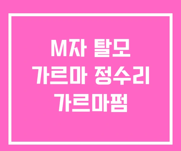 M자 탈모 가르마 정수리 가르마펌