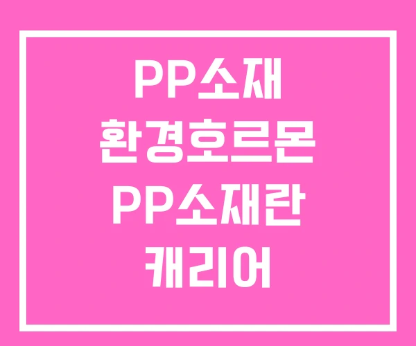 PP소재 환경호르몬 PP소재란 캐리어