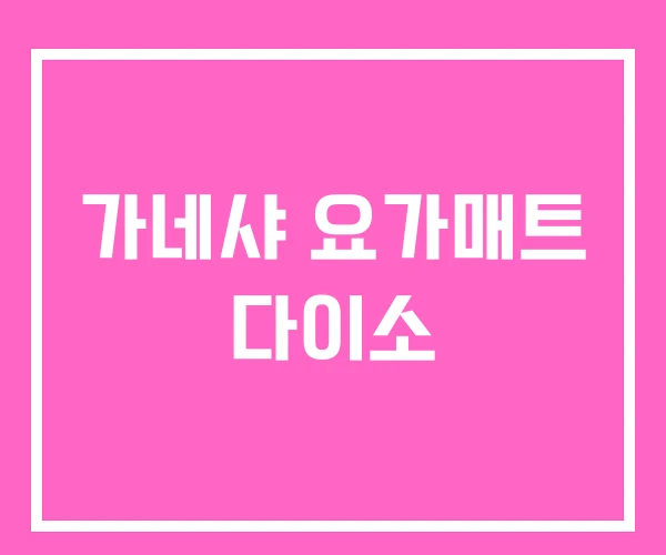 가네샤 요가매트 다이소 가네샤 요가매트 다이소