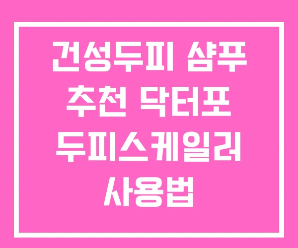 건성두피 샴푸 추천 닥터포 두피스케일러 사용법