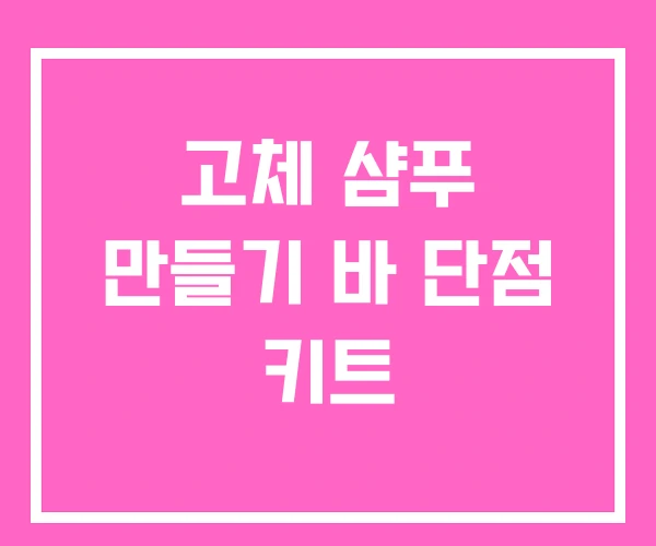 고체 샴푸 만들기 바 단점 키트