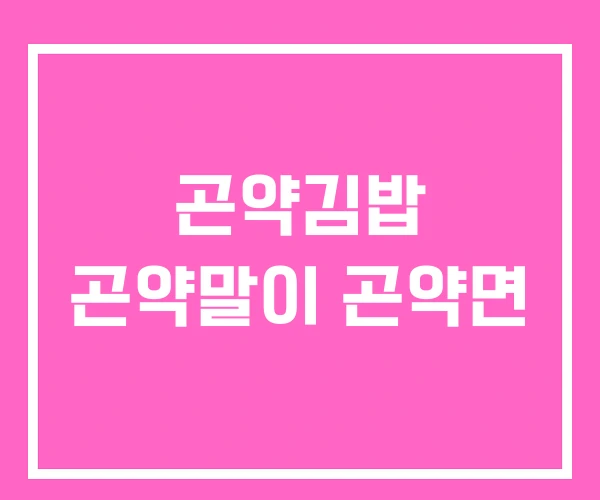 곤약김밥 곤약말이 곤약면