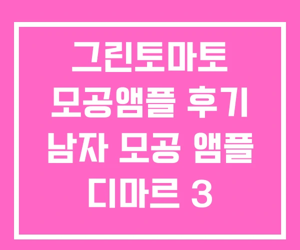 그린토마토 모공앰플 후기 남자 모공 앰플 디마르 3