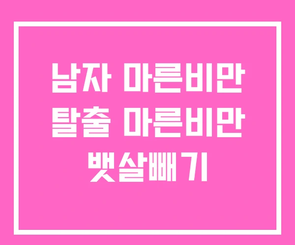 남자 마른비만 탈출 마른비만 뱃살빼기