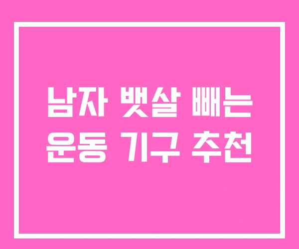 남자 뱃살 빼는 운동 기구 추천