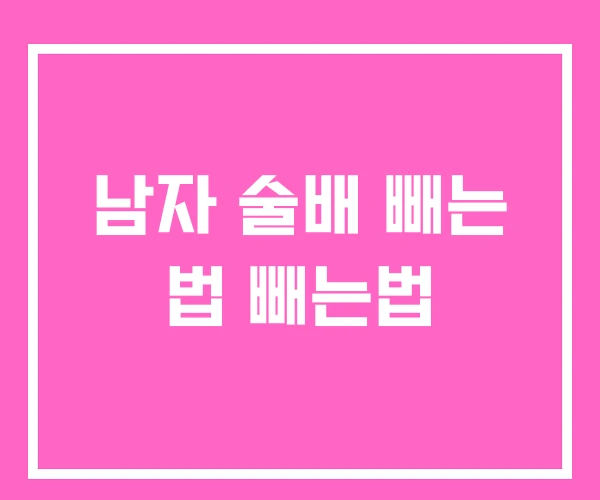 남자 술배 빼는 법 빼는법 남자 술배 빼는 법 빼는법