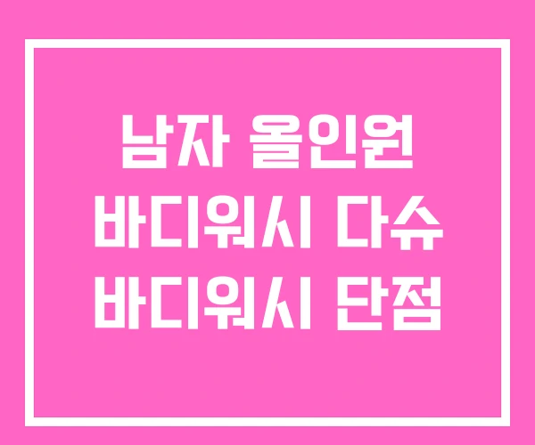 남자 올인원 바디워시 다슈 바디워시 단점 남자 올인원 바디워시 다슈 바디워시 단점