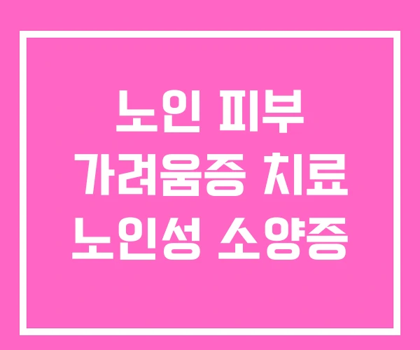 노인 피부 가려움증 치료 노인성 소양증 노인 피부 가려움증 치료 노인성 소양증