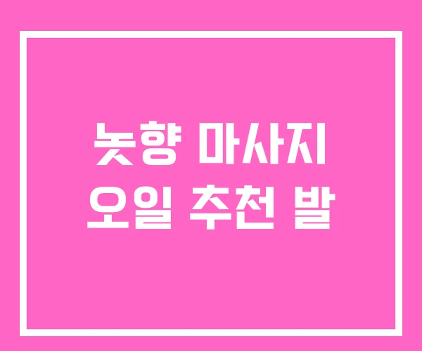 놋향 마사지 오일 추천 발 놋향 마사지 오일 추천 발
