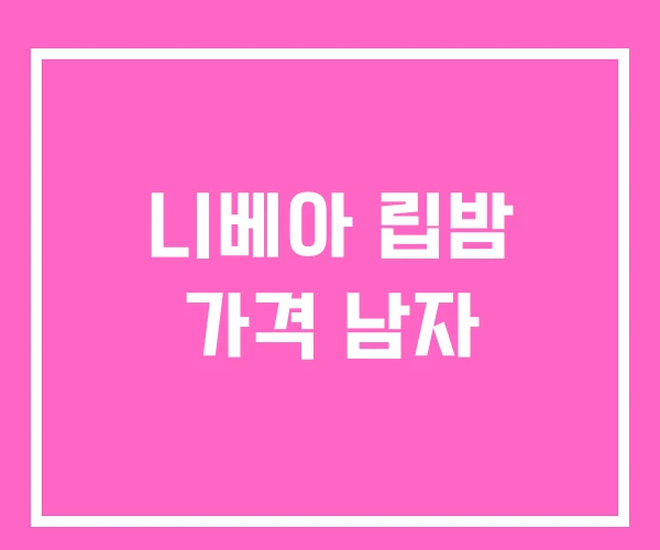 니베아 립밤 가격 남자 니베아 립밤 가격 남자