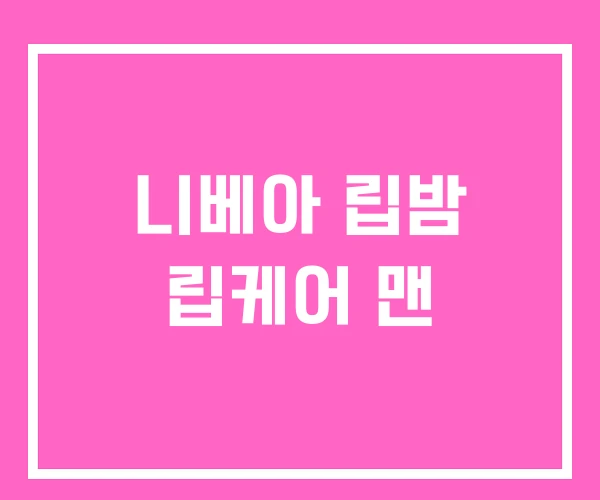니베아 립밤 립케어 맨 니베아 립밤 립케어 맨
