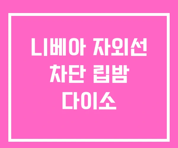 니베아 자외선 차단 립밤 다이소
