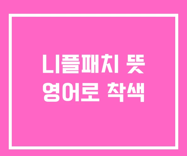 니플패치 뜻 영어로 착색