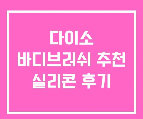 다이소 바디브러쉬 추천 실리콘 후기 다이소 바디브러쉬 추천 실리콘 후기