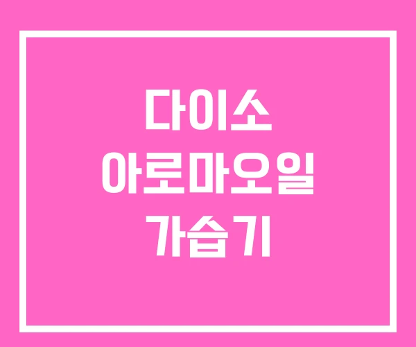 다이소 아로마오일 가습기 다이소 아로마오일 가습기