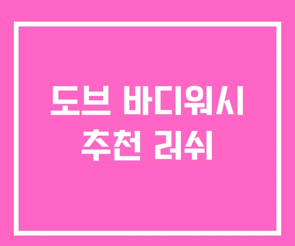 도브 바디워시 추천 러쉬 도브 바디워시 추천 러쉬