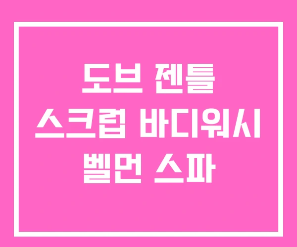 도브 젠틀 스크럽 바디워시 벨먼 스파 도브 젠틀 스크럽 바디워시 벨먼 스파