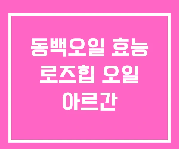 동백오일 효능 로즈힙 오일 아르간 동백오일 효능 로즈힙 오일 아르간