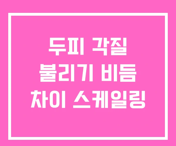 두피 각질 불리기 비듬 차이 스케일링