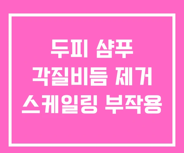 두피 샴푸 각질비듬 제거 스케일링 부작용