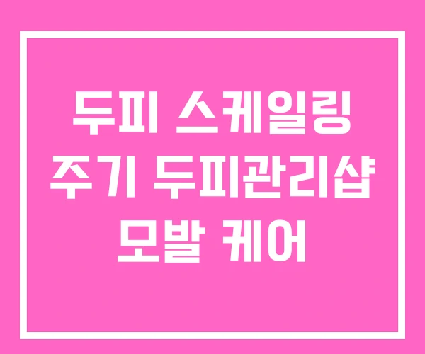 두피 스케일링 주기 두피관리샵 모발 케어