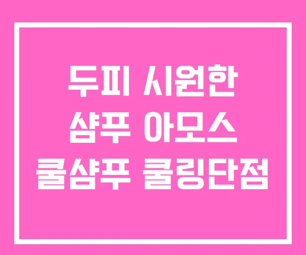 두피 시원한 샴푸 아모스 쿨샴푸 쿨링단점