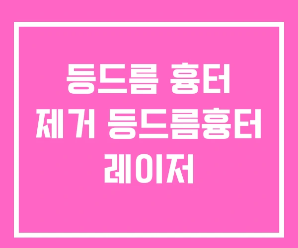 등드름 흉터 제거 등드름흉터 레이저 등드름 흉터 제거 등드름흉터 레이저