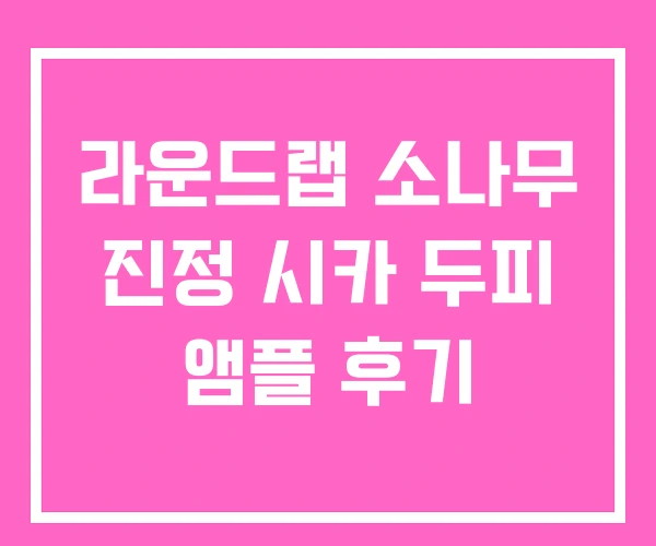 라운드랩 소나무 진정 시카 두피 앰플 후기